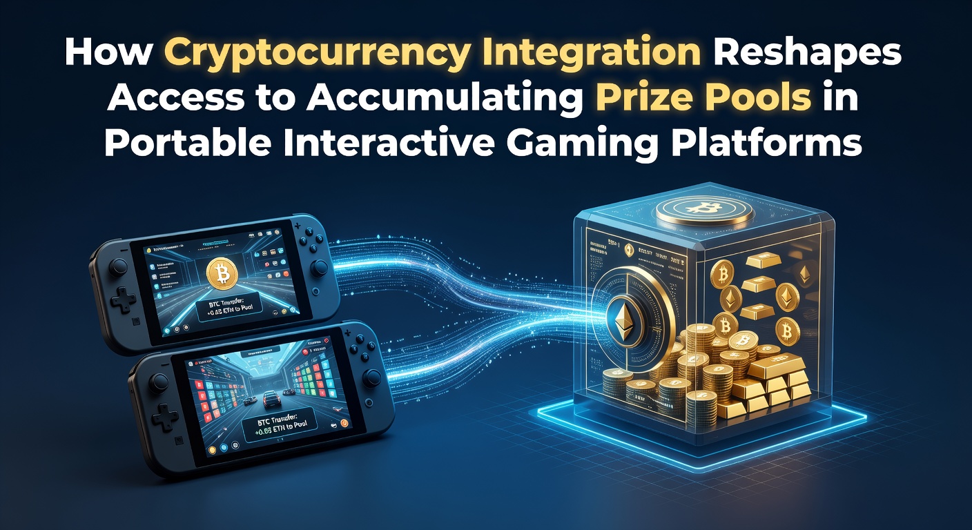 Illustration zur Integration von Kryptowährungen in mobile Gaming-Plattformen mit Preispools und digitalen Transaktionen