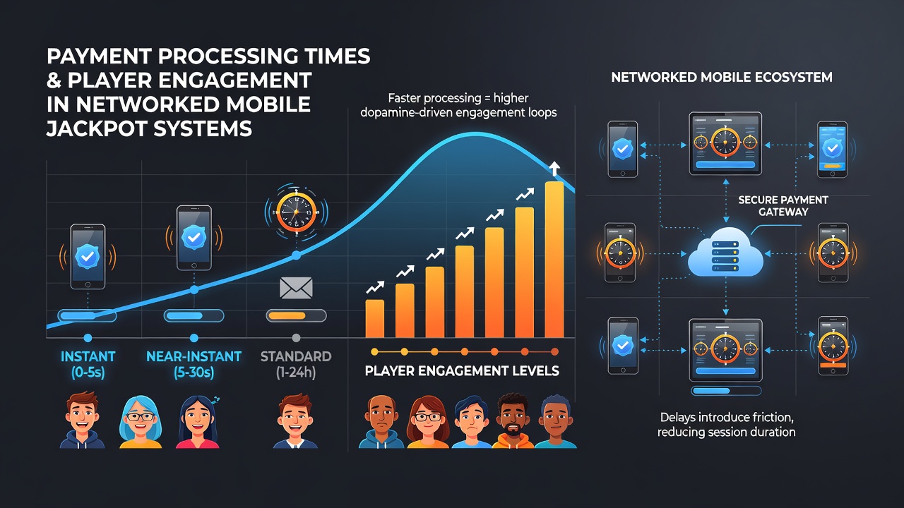 Diagramm mit Kurven zu Transaktionszeiten und Engagement-Raten in mobilen Jackpot-Netzwerken